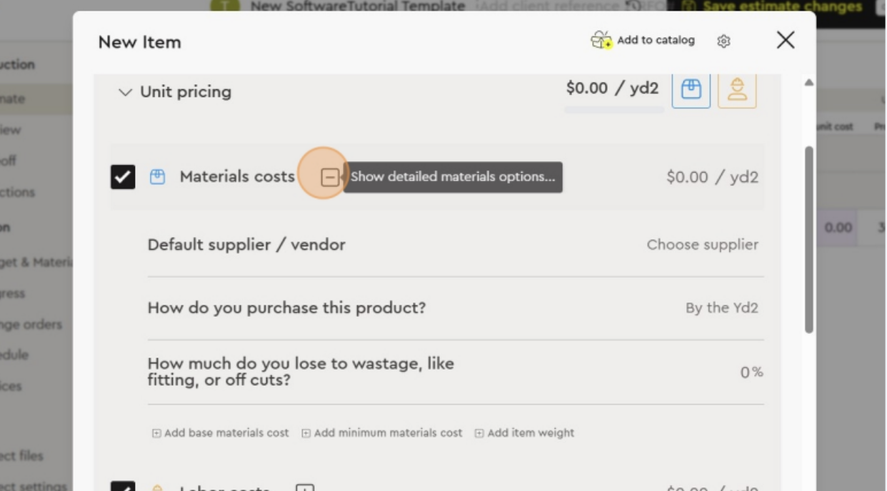 How to add an item to an estimate