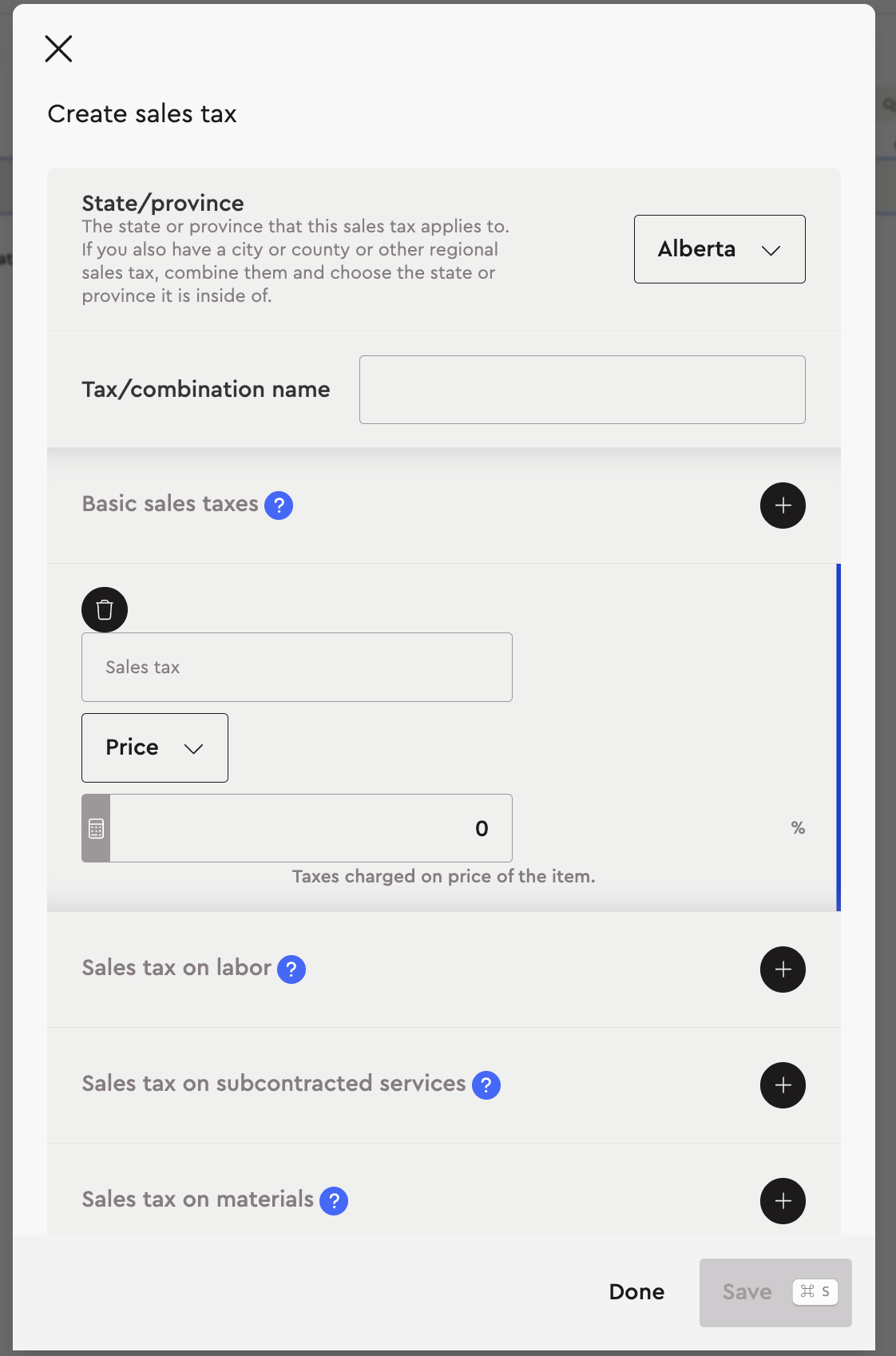 Adding tax to estimate pricing